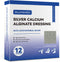 DILUMAMED Silver Calcium Alginate Wound Dressing 4"x4"(Pack of 12), High Absorption Bandage Patch for Bed Sore, Pressure Sore, Leg Ulcer, Diabetic Foot Wound Care