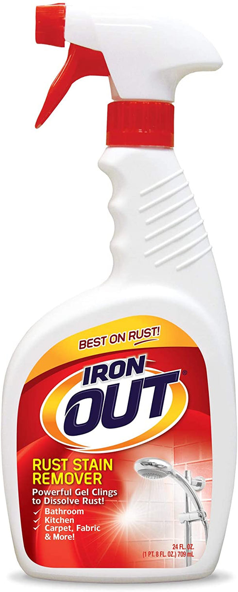 Iron OUT Rust Stain Remover Powder & Spray Gel Rust Stain Remover, Remove and Prevent Rust Stains in Bathrooms, Kitchens, Appliances, Laundry, and Outdoors