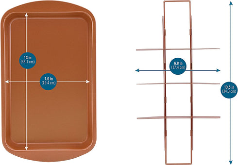 Baking with G&S Nonstick Brownie Pan with Divider, Copper, 3-Piece Set, Durable and Easy to Use