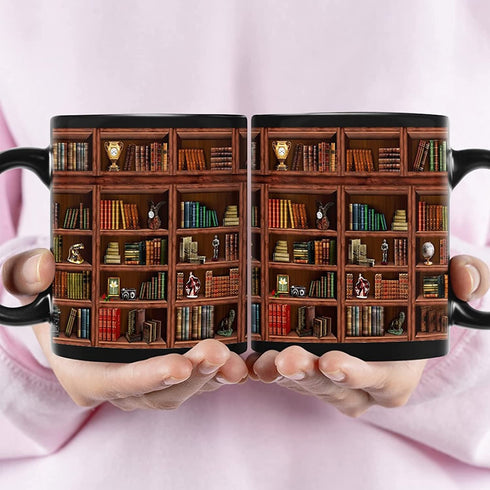 Library Bookshelf Mug Funny Book Mug,Library Mug,Bookshelf Mug,Book Mug,Bookworm Mug Book Lover Gifts,Bookworm Mug,Birthday Gift for Bibliophile For Men Women Ceramic 11-15Oz Coffee Mug (11oz)
