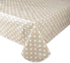 DII Vinyl Tabletop Collection Flannel Backed Polka Dot Tablecloth, Rectangle, 60x84, Natural