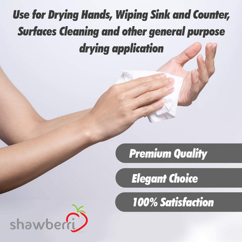 shawberri 100 Large Disposable Guest Towels for Bathroom, Premium Linen-Like, Multi-Fold, Cloth-Feel Napkins, a Hygienic Solution for Kitchen, Party, Weddings and Events