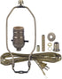 B&P Lamp® Antique Brass Finish Table Lamp Wiring Kit with a 10 Inch Harp and Push-Thru Socket