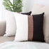 HOMFINE Farmhouse Throw Pillow Covers 18 x 18 - Decorative Accent Pillow Cover Set of 2 , Modern Decor Faux Leather Patchwork Square Cushion Pillow Case for Couch Sofa, Black