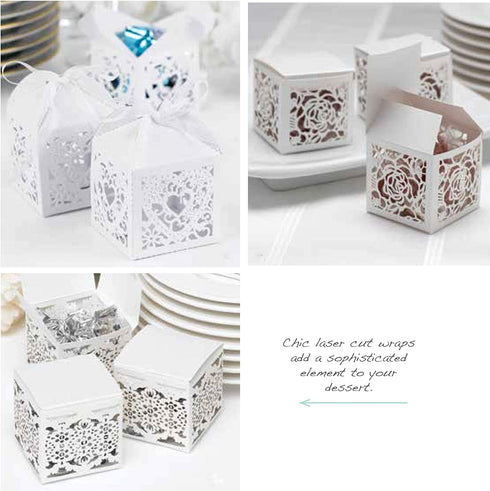 Hortense B. Hewitt Heart Die-Cut Favor Boxes, 2-Inch, White, 25 Count