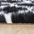 Carvapet Moroccan Shaggy Soft Faux Sheepskin Fur Area Rugs Floor Mat Luxury Beside Carpet for Bedroom Living Room 2ft x 4ft, White Strips on Black