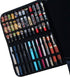 Large Capacity Fountain Pen Case PU Leather Black Color 48 Slots pen pouch bag