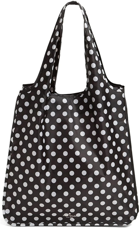 Kate Spade New York Reusable Shopping Tote with Zipper Storage Pouch, Lightweight Foldable Produce Bag