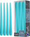 12 Pack Tall Taper Candles - 10 Inch Light Blue - Turquoise Dripless, Unscented Dinner Candle - Paraffin Wax with Cotton Wicks - 8 Hour Burn Time.