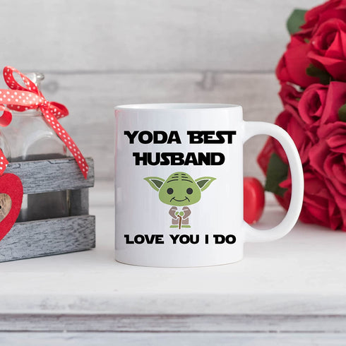 Yoda Best Husband Mug, I Love You Happy Birthday Gift From Wife, Funny Wedding First Anniversary Cup, Christmas Hubby Coffee Mugs, Cute Easter Present For Him, Married Couple Cups, Bride To Groom