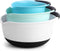 Spring Chef - Mixing Bowls with Soft Grip Handles, Prep Bowls for Baking and Cooking, Mixing Bowl with Pour Spout and Non-skid Bottom, Set of 3, Blue, Mint and White