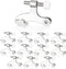Ilyapa 12 Pack Hinge Pin Satin Nickel Door Stops -Heavy Duty Adjustable Door Stopper 2-1/2" x 1-3/4,with White Rubber Bumper Tips