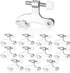 Ilyapa 12 Pack Hinge Pin Satin Nickel Door Stops -Heavy Duty Adjustable Door Stopper 2-1/2" x 1-3/4,with White Rubber Bumper Tips