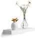 SONGMICS Floating Wall Shelf 15.7 inch, Easy Install for Decorative Display Corner Invisible Bracket Support, White ULWS14WT
