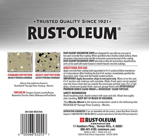 Rust-Oleum 301238 Decorative Color Chips Wall-Surface-Repair-Products, 1 Pound, Mocha Blend, 16 Ounce