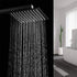 BESy 8 Inch Rain Shower Head, 8" Square Rainfall & High Pressure Stainless Steel Bath Showerhead, 1/16" Ultra Thin, Waterfall Full Body Coverage with Silicone Nozzle, Matte Black Finish