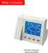 Magnasonic Projection Alarm Clock with AM/FM Radio, Battery Backup, Auto Time Set, Dual Alarm, Nap/Sleep Timer, Indoor Temperature/Date Display with Dimming & 3.5mm Audio Input - White (EAAC601W)