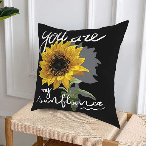 Randell Sunflower You are My Sunshine Throw Pillow Covers Set of 4 Decorative Pillow Cases for Sofa Bed Chair 18x18 Inch