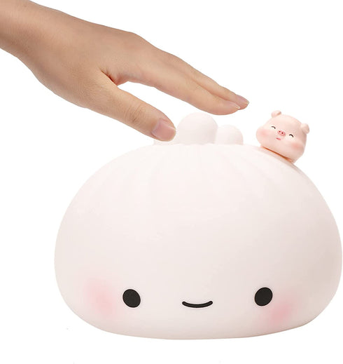 Dumpling Night Light for Kids, Cute Light Color Changing Silicone Night Light USB Charge, Squishy Lamp for Boys Girls Gift