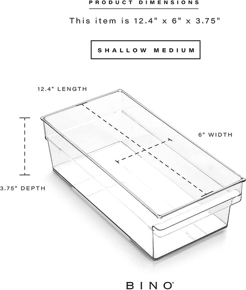BINO | Plastic Storage Bins, Medium | THE HANDLER COLLECTION | Multi-Use Organizer Bins | Built-In Handle | BPA-Free | Pantry Organization | Home Organization | Fridge Organizer | Freezer Organizer