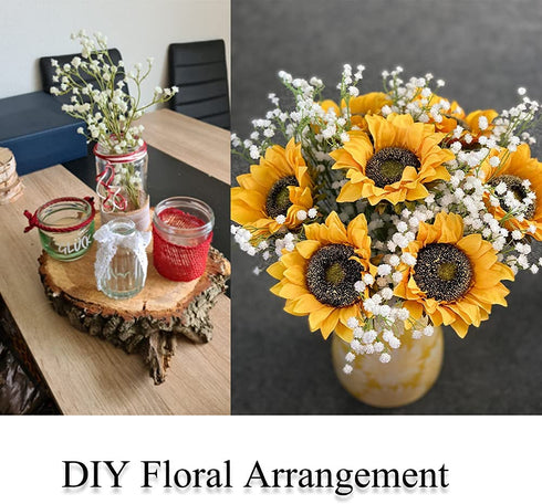 12 Pcs Baby's Breath Artificial Flowers Bulk 3 Branches Faux Baby Breath Plastic Flowers Fake Gypsophila Flower Arrangement for Crafts Fake Flowers Bouquet for Wedding Home Decor White Baby Breath