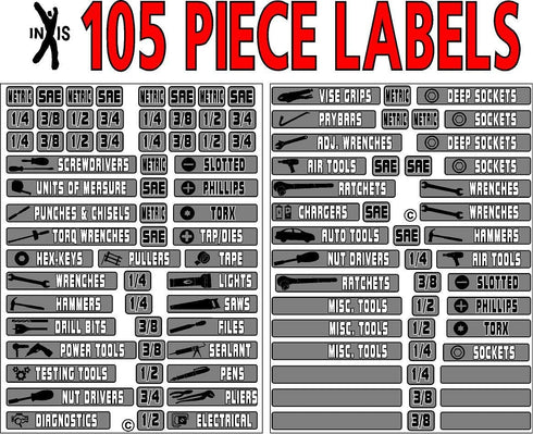 Tool Box Organizer Labels