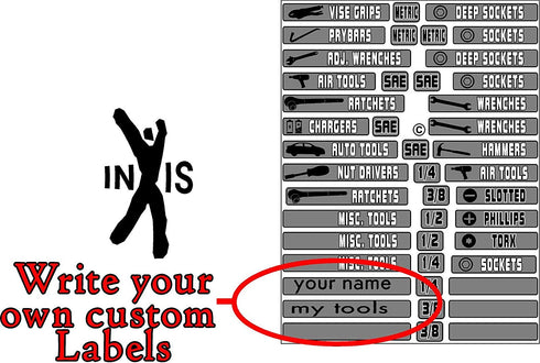 Tool Box Organizer Labels