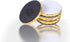 GMRS Home White Marble Handmade Coaster-Set of 4 (Round) with Gold Foiling