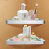 WildPark Glass Shower Shelf, Corner Shower Caddy, Wall Mounted Bathroom Storage Organizer,No Drilling Need with Adhesive for Bathroom,Kitchen, Toilet and Dorm, 2-Pack (2 Pack)