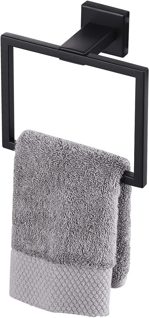 KES Bathroom Towel Ring, Towel Holder Wall Mount SUS304 Stainless Steel Matte Black Finish, A2480DG-BK