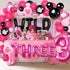 Cartoon Mouse 3rd Birthday Decorations Party Supplies for 3 Years Old Girls Balloon Garland Arch Kit with Wild Three Cartoon Mouse Theme Number 3 Balloon