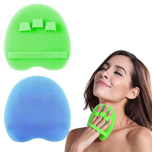 INNERNEED Silicone Body Scrubber Gentle Exfoliating Glove Shower Brush Soft Bristles - Improves Skin's Health and Beauty (Pack of 2)