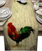 Farmhouse Rooster Table Runner Dresser Scarves,Linen Burlap Table Runners Cloth for Dinner Holiday Party, Kitchen Decor Retro Farm Chicken 13x70inch