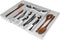 Spectrum Diversified Hexa 6-Divider Silverware Buildup-Resistant Drawer Organizer & Utensil Holder with Locking Expandable Wings, Easy-to-Clean Modern Kitchen Storage & Cutlery Tray, Stone Gray