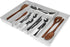 Spectrum Diversified Hexa 6-Divider Silverware Buildup-Resistant Drawer Organizer & Utensil Holder with Locking Expandable Wings, Easy-to-Clean Modern Kitchen Storage & Cutlery Tray, Stone Gray