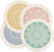 LOMOHOO Set of 4 Round Placemats 13 Inch Table Mats Boho Cotton Woven Mandala Tassels Heat Proof Washable Circle Place Mat for Kitchen Dining Wedding Farmhouse Home Decoration