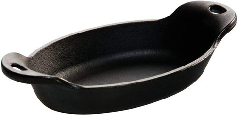 Lodge Heat Enhanced and Seasoned Cast Iron Oval Mini Server, 9-Ounce, Black
