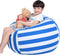 Lukeight Stuffed Animal Storage Bean Bag Chair for Kids, Zipper Storage Bean Bag for Organizing Stuffed Animals, Stripe Bean Bag Chair Cover, (No Beans) Large