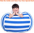 Lukeight Stuffed Animal Storage Bean Bag Chair for Kids, Zipper Storage Bean Bag for Organizing Stuffed Animals, Stripe Bean Bag Chair Cover, (No Beans) Large