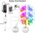 Volivo Bluetooth LED Strip Lights, 50ft Smart Light Strips , App and Remote Control, 5050 RGB Led Lights for Bedroom, Music Sync Color Changing for Room, Kitchen, Party (2 Rolls of 25ft)
