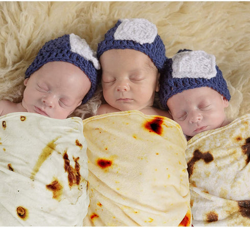 Admitrack Tortilla Wrap Blanket,Burritos Round Wrap Blanket,Tortilla Throw Blanket,Funny Realistic Food Round Blanket,Novelty Burritos Throw Blanket for Adults&Kids