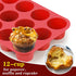 12-Cup Silicone Popover Pans, Professional Popover Pan for Popovers, Non-Stick Popover Pans for Muffins, Brownies and Baking