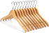 Nature Smile Solid Gugertree Wood Shirt and Dress Hangers with Notches with Anti-Rust Chrome Hook Pack of 10 (Natural)