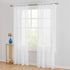 Saixi Elegant White Sheer Voile Curtains 96 Inches Long Sheer Curtains for Spring Living Room - Basic Rod Pocket Soft and Room Decorative for Living Room Bedroom(White, W52 x L96-Inch, 2 Panels)