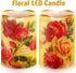 Flameless Candle Flickering Rustic Roses Battery Operated LED Candle Real Wax Pillar with Remote Timer, Home Decor Dripless Flower Candle