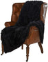 LOCHAS Super Soft Shaggy Faux Fur Blanket, Plush Fuzzy Bed Throw Decorative Washable Cozy Sherpa Fluffy Blankets for Couch Chair Sofa (Black 50" x 60")