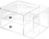 iDesign Plastic Vanity, Compact Storage Set Compartments for Cosmetics, Dental Supplies, Hair Care, Bathroom, Dorm, Desk, Countertop, Office, 6.5" x 6.5" x 6.5", 2 Drawer-Side Organizer