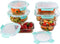 Emica Glass Food Container Set-6 Pack, Glass Amber Color Meal Prep Containers, Food Prep Containers Glass with Lids, Glass Bento, Airtight Glass Bento Boxes, Glass Food Storage Set (6 Containers & 6 Lids)
