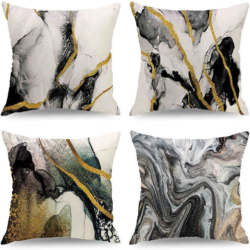 CARROLL Throw Pillow Covers Decorative Pillows for Couch Pillows 18 x 18 Inch Modern Marble Throw Pillow Cases for Bedroom Sofa Living Room Home Decor Set of 4