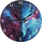 KUWT Galaxy Wolf Wall Clock Silent Non-Ticking, 9.5 Inch Round Wall Clock Battery Operated Wolf Clock Decor for Boys Room Home Wall Bathroom Kitchen Bedroom Living Room Office Classroom Patio
